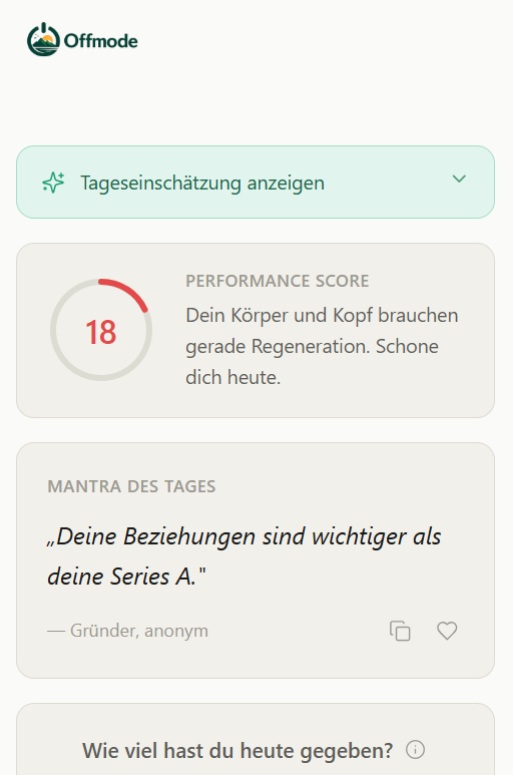 Offmode App Dashboard